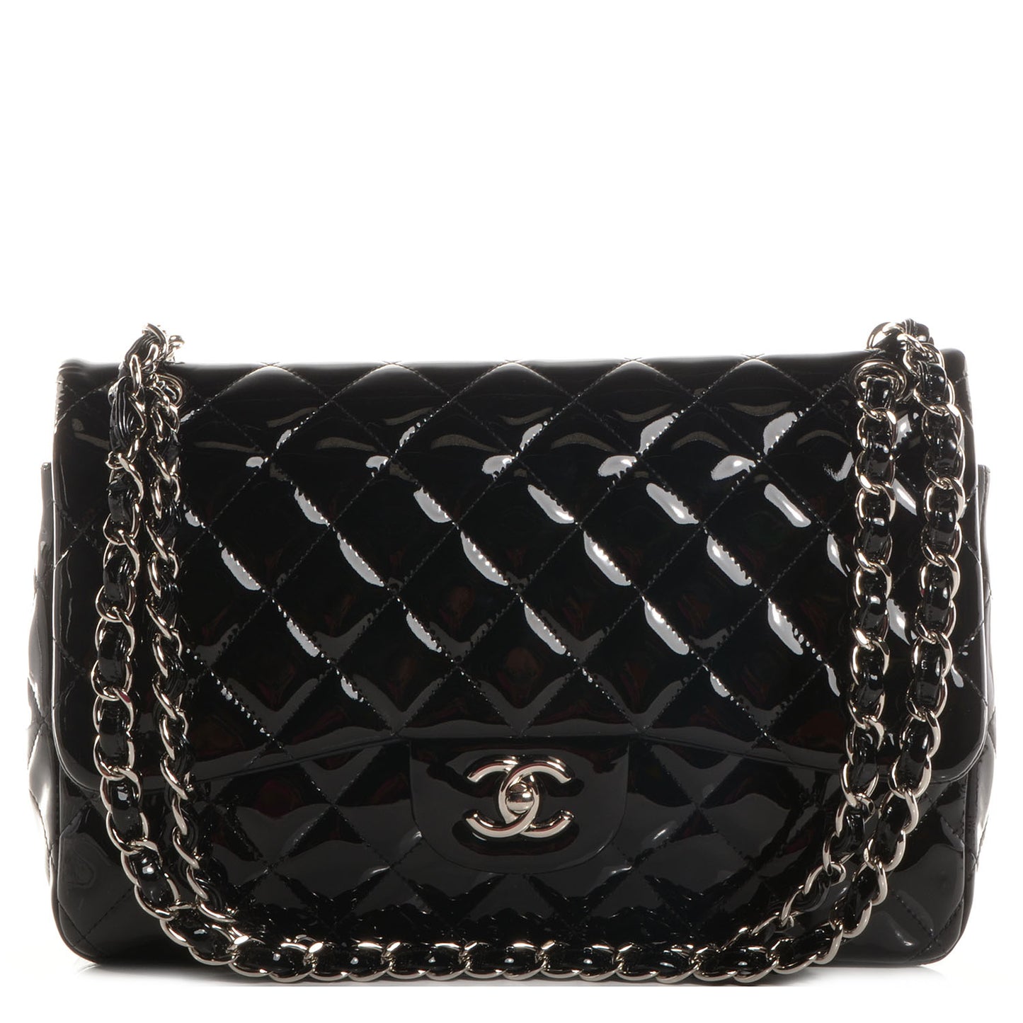 Patent Jumbo Double Flap Black