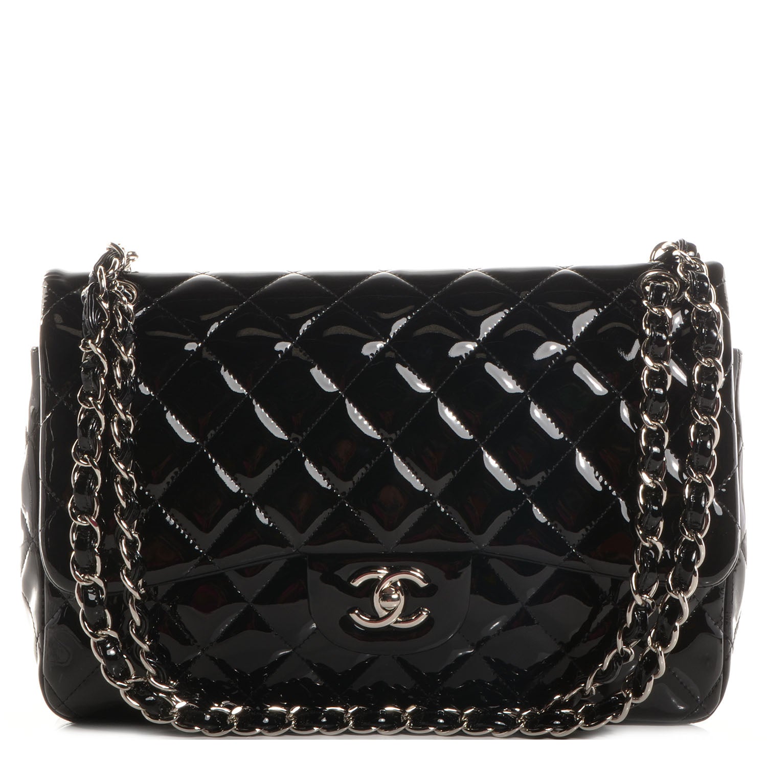 Chanel Patent Jumbo Double Flap Black 1 of 9