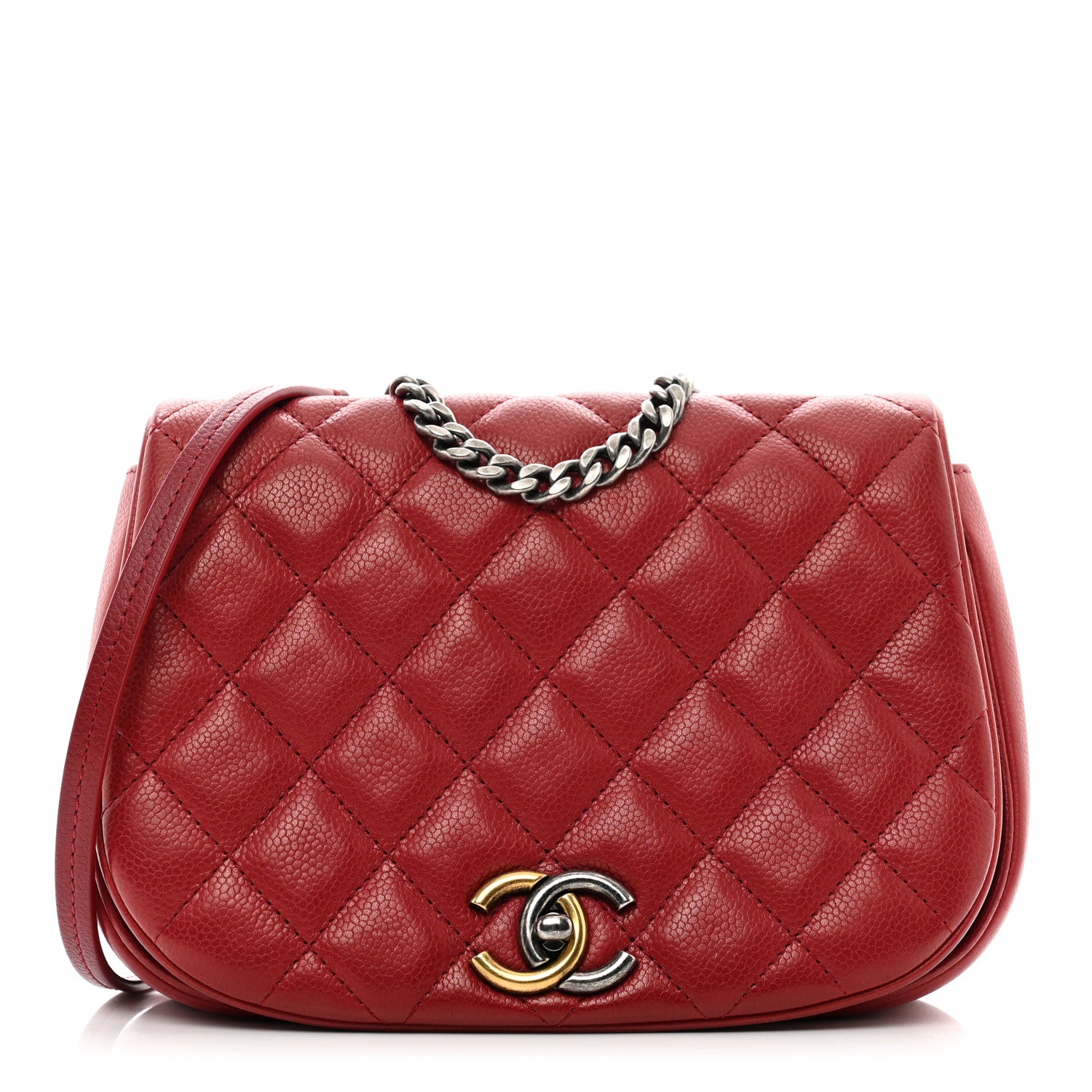 Chanel Caviar Quilted Casual Pocket Messenger Flap Red 1 of 10