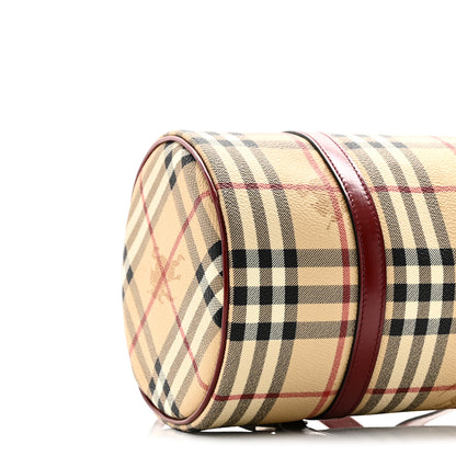 Burberry Haymarket Check Barrel Bag Red 9 of 10