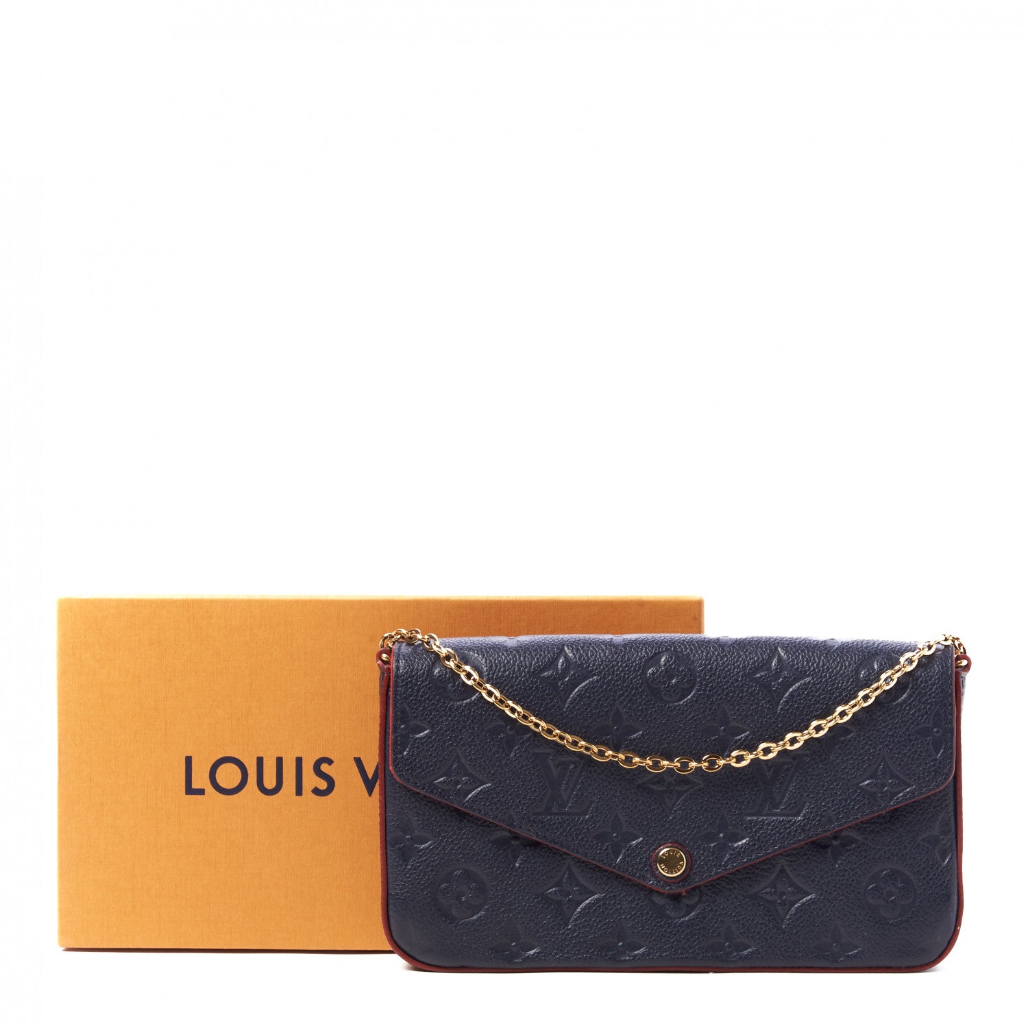 Louis Vuitton Empreinte Pochette Felicie Chain Wallet Marine Rouge 9 of 9