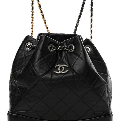 Chanel Aged Calfskin Quilted Small Gabrielle Backpack Black 8 of 10