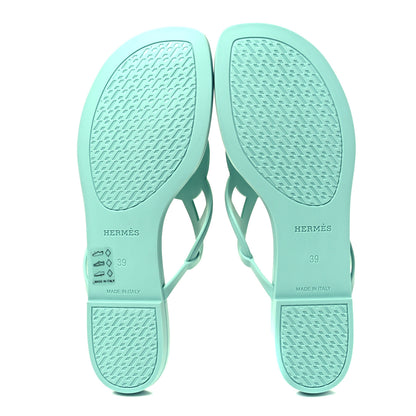 Hermes Rubber Womens Egerie Sandals 39 Vert Embrun 5 of 7