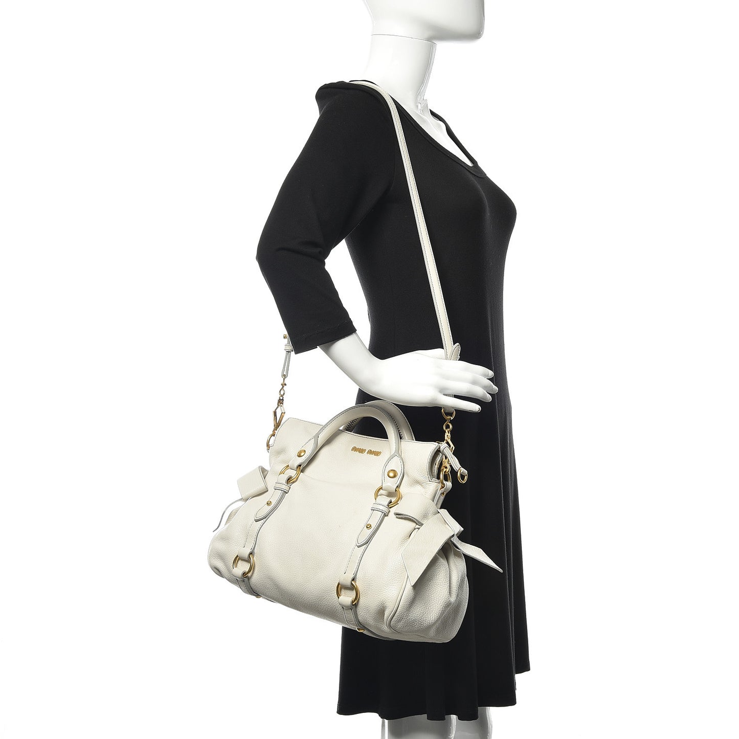 Vitello Bow Bag White