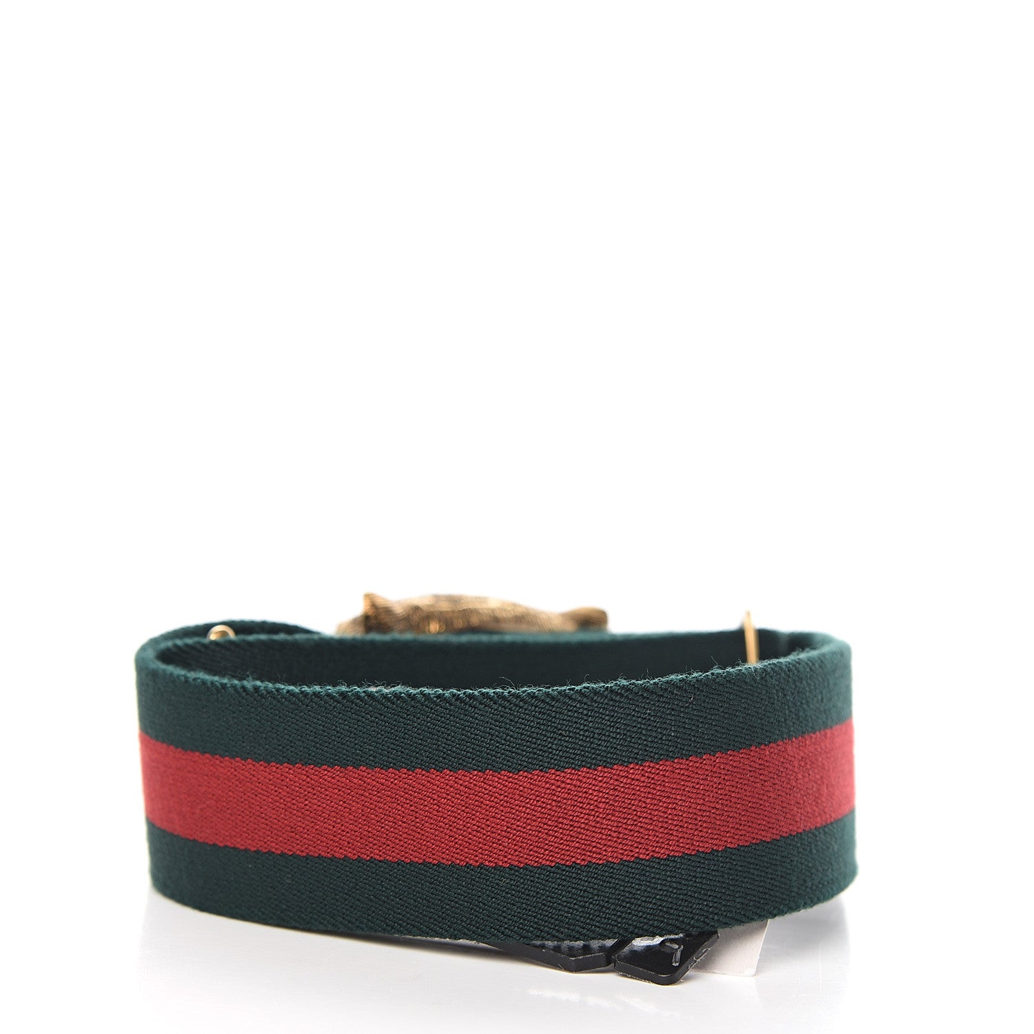 Gucci Web Feline Buckle Belt 75 30 Green Red 2 of 4
