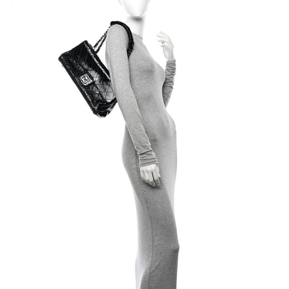 Chanel Distressed Patent Quilted Small Ritz Flap Bag Black 2 of 11