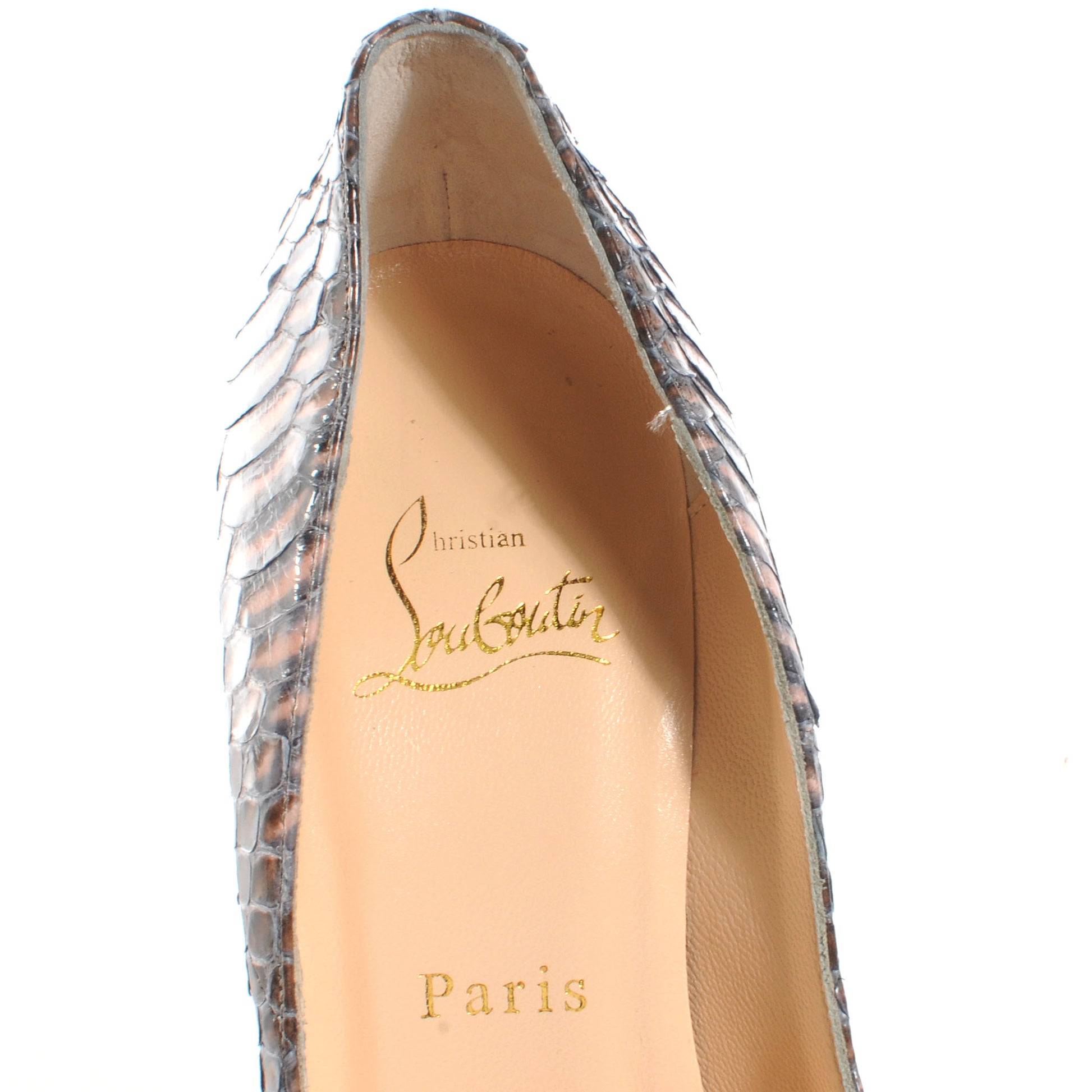 Christian Louboutin Watersnake Daffodile 160 Pumps 37.5 Stone 5 of 6