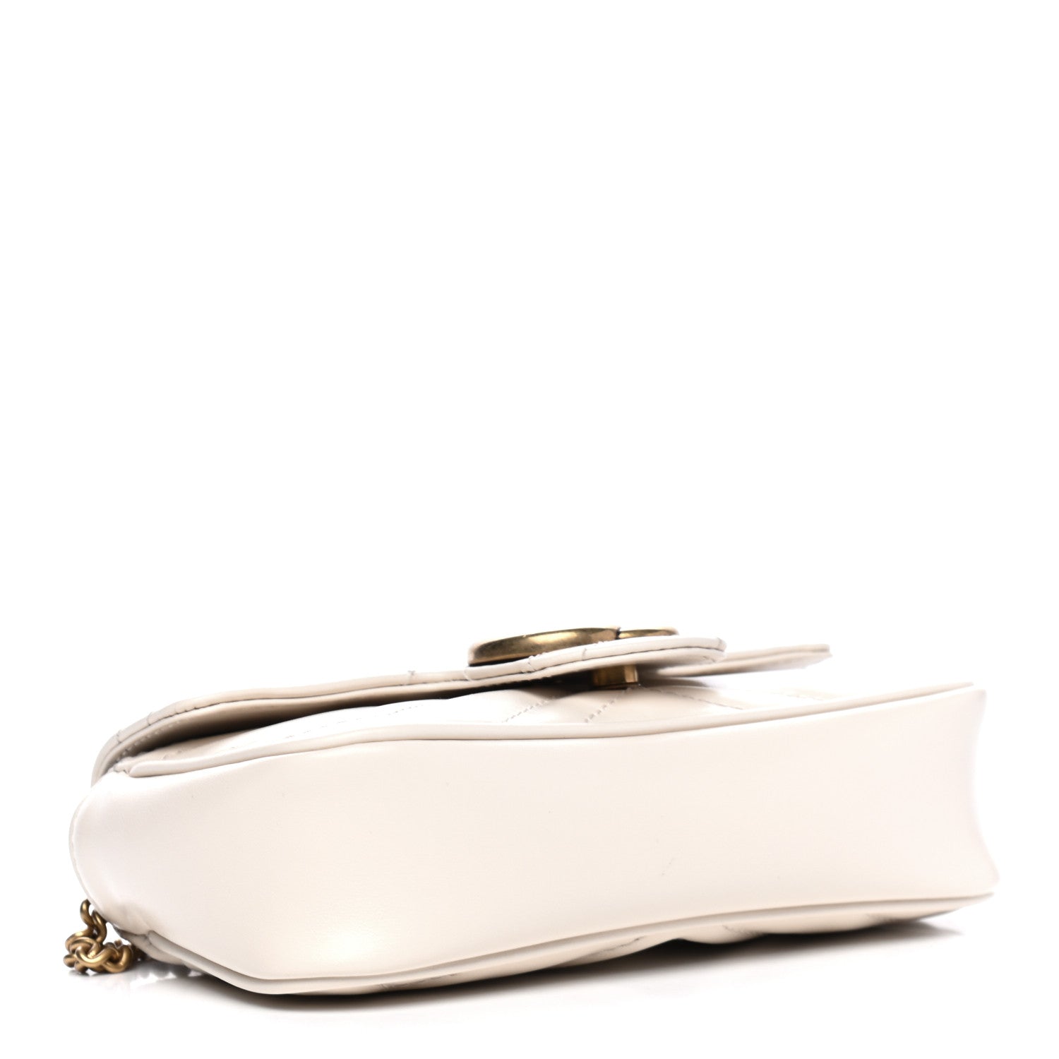 Gucci Calfskin Matelasse Super Mini GG Marmont Shoulder Bag White 3 of 6