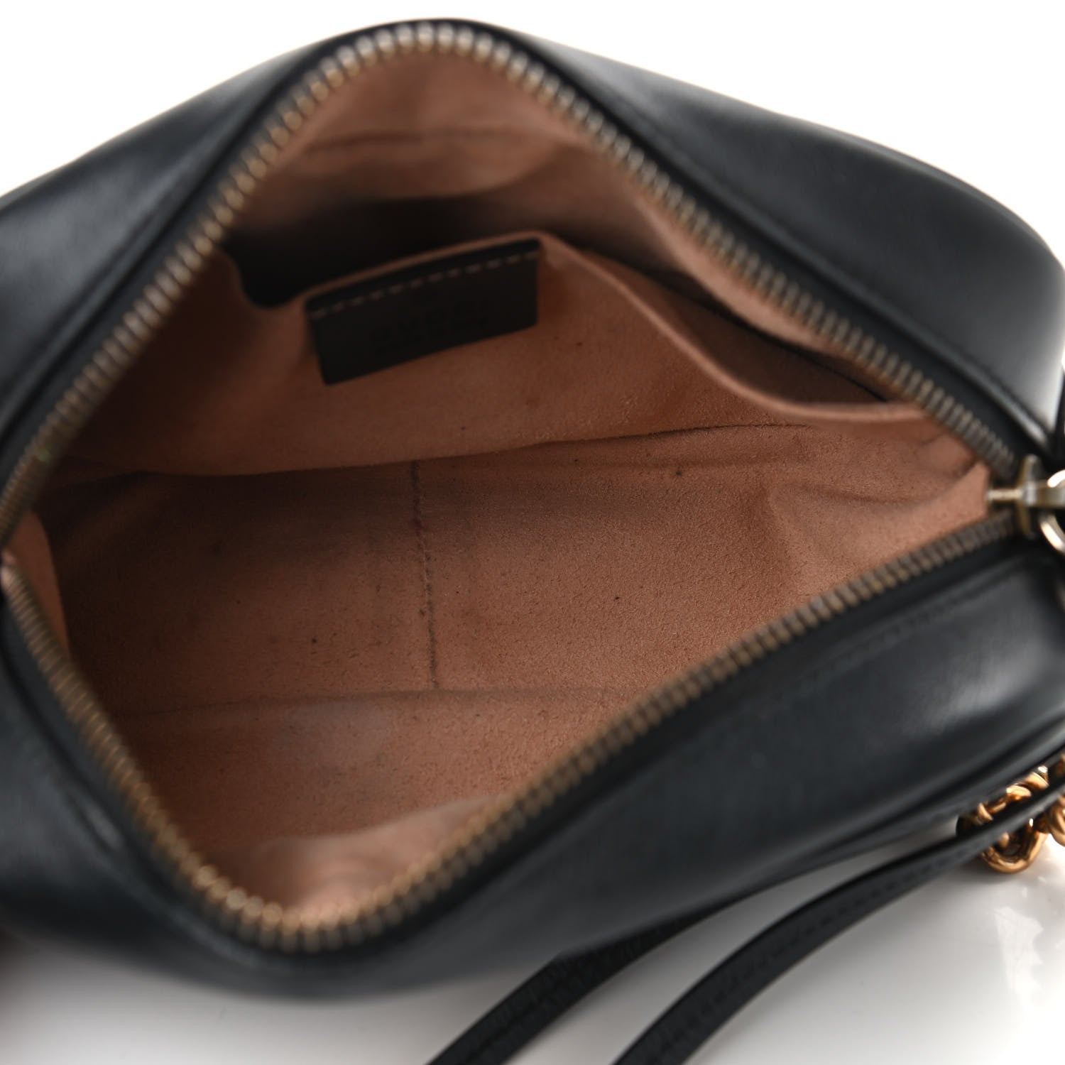 Gucci Calfskin Matelasse Mini GG Marmont Chain Shoulder Bag Black 5 of 9