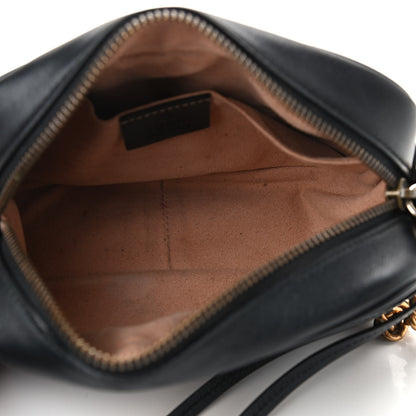 Gucci Calfskin Matelasse Mini GG Marmont Chain Shoulder Bag Black 5 of 9