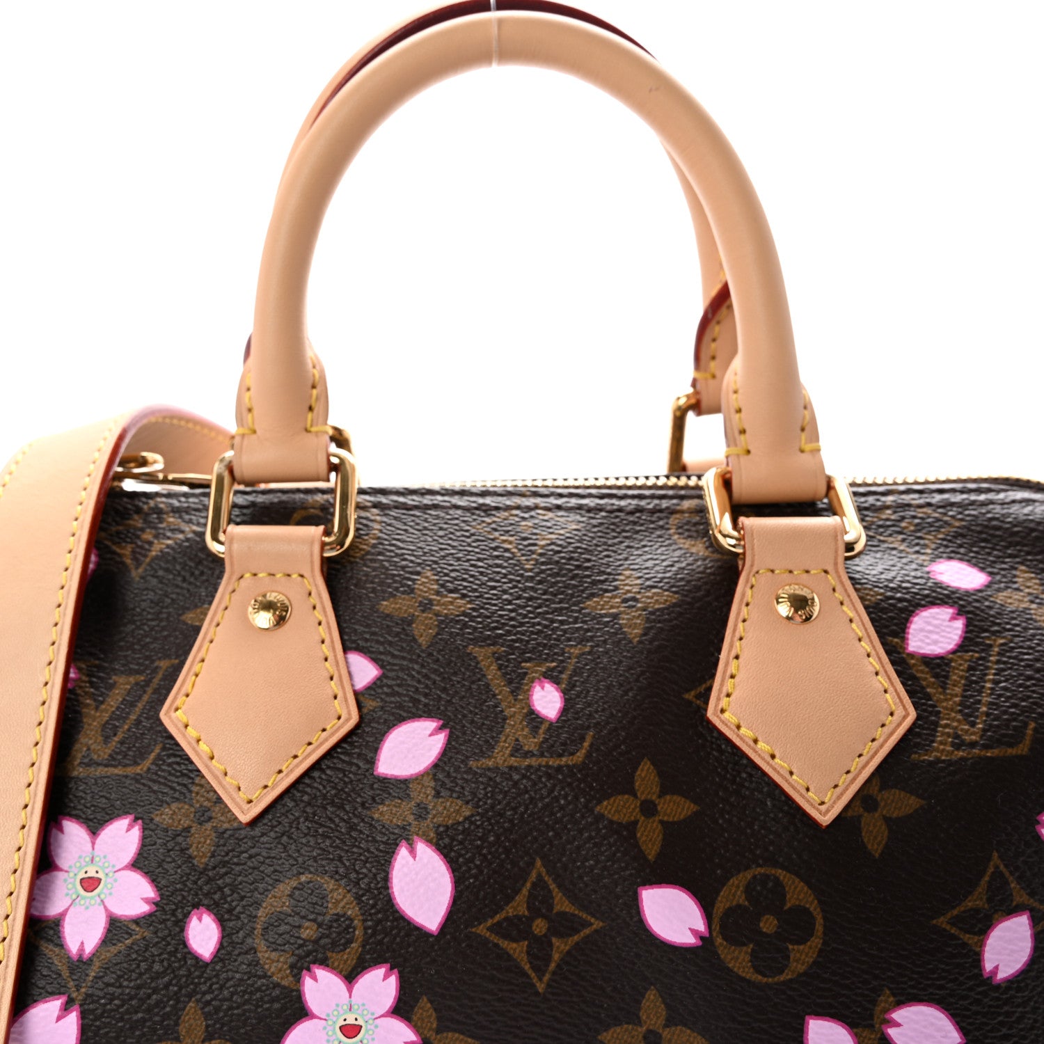 Louis Vuitton LV X TM Monogram Cherry Blossom Speedy Bandouliere 25 Sakura Brown 7 of 9