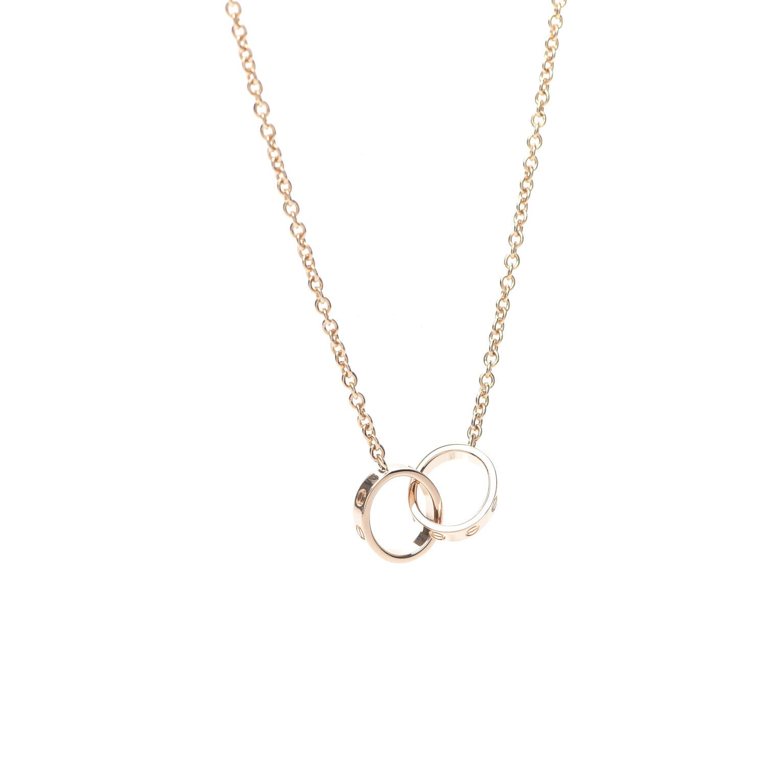 Cartier 18K Pink Gold Interlocking LOVE Necklace 3 of 8