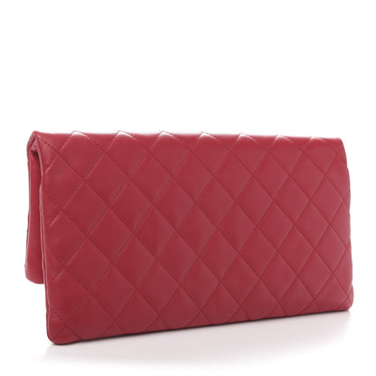 Chanel Lambskin Quilted CC Beauty Clutch Red 3 of 11