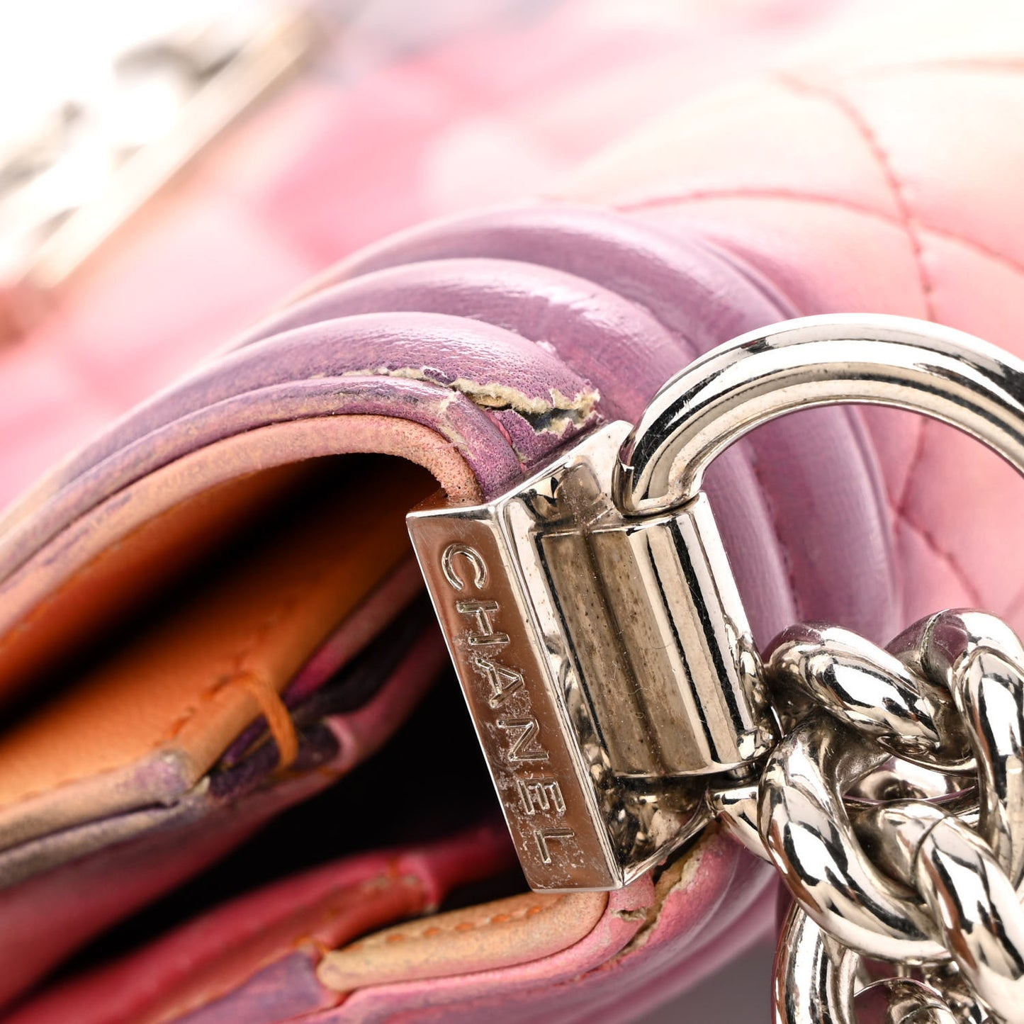 Printed Lambskin Quilted Medium Flower Power Boy Flap