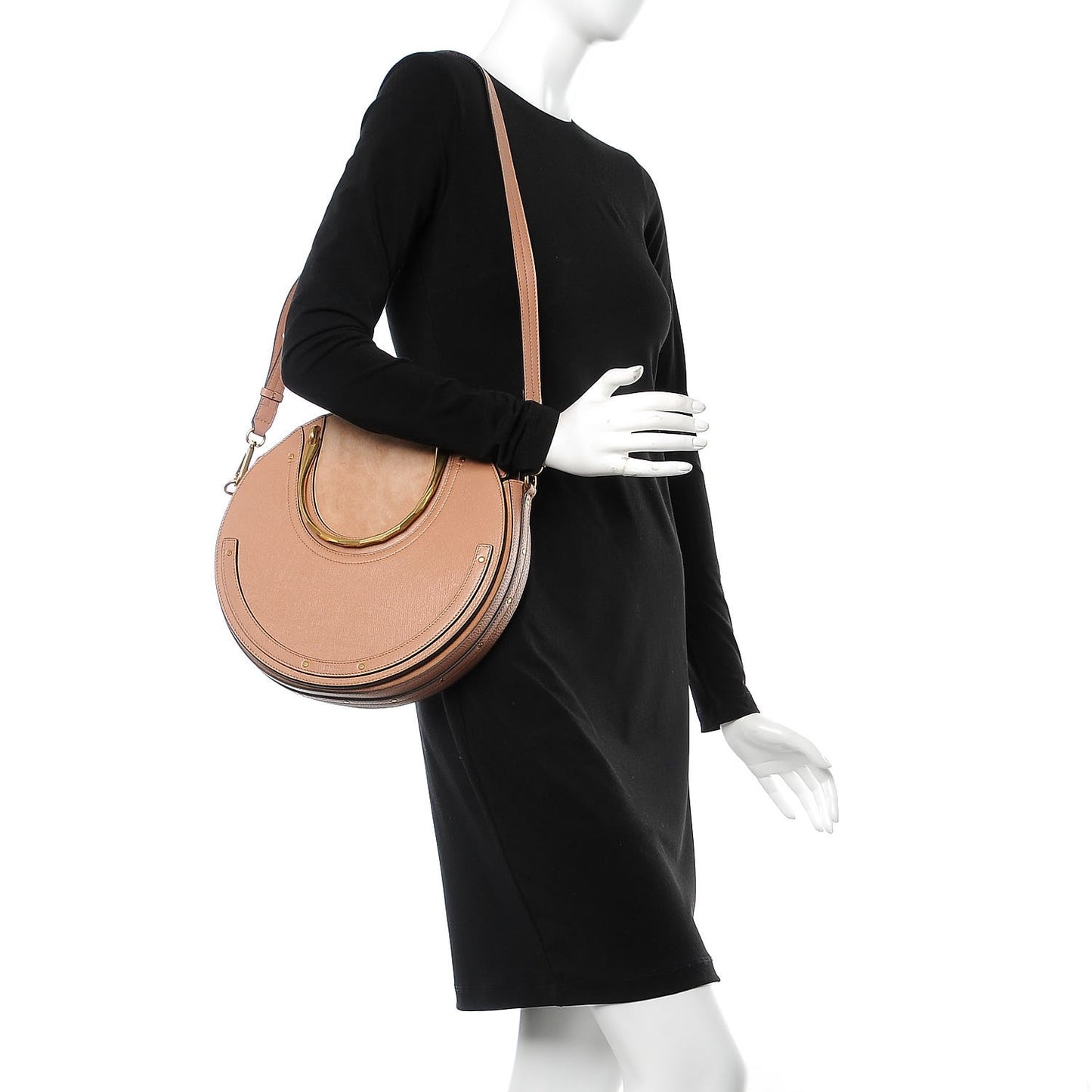 Goatskin Suede Medium Pixie Bag Nougat