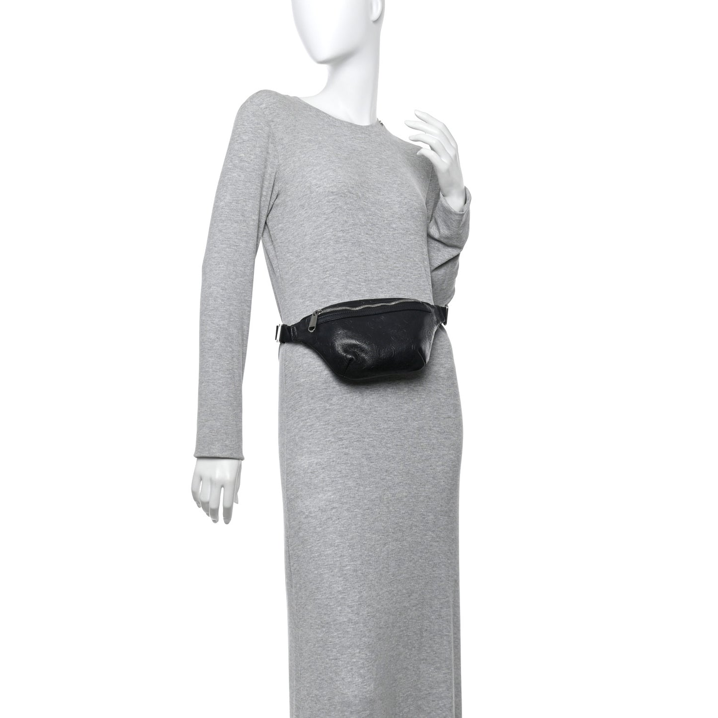 Calfskin GG Tennis Embossed Belt Bag Black