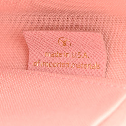 Louis Vuitton Damier Azur Pochette Felicie Chain Wallet Rose Ballerine 10 of 14