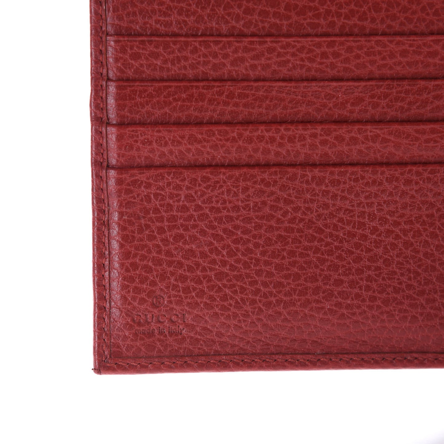 Dollar Calfskin Double G French Flap Wallet Hibiscus Red