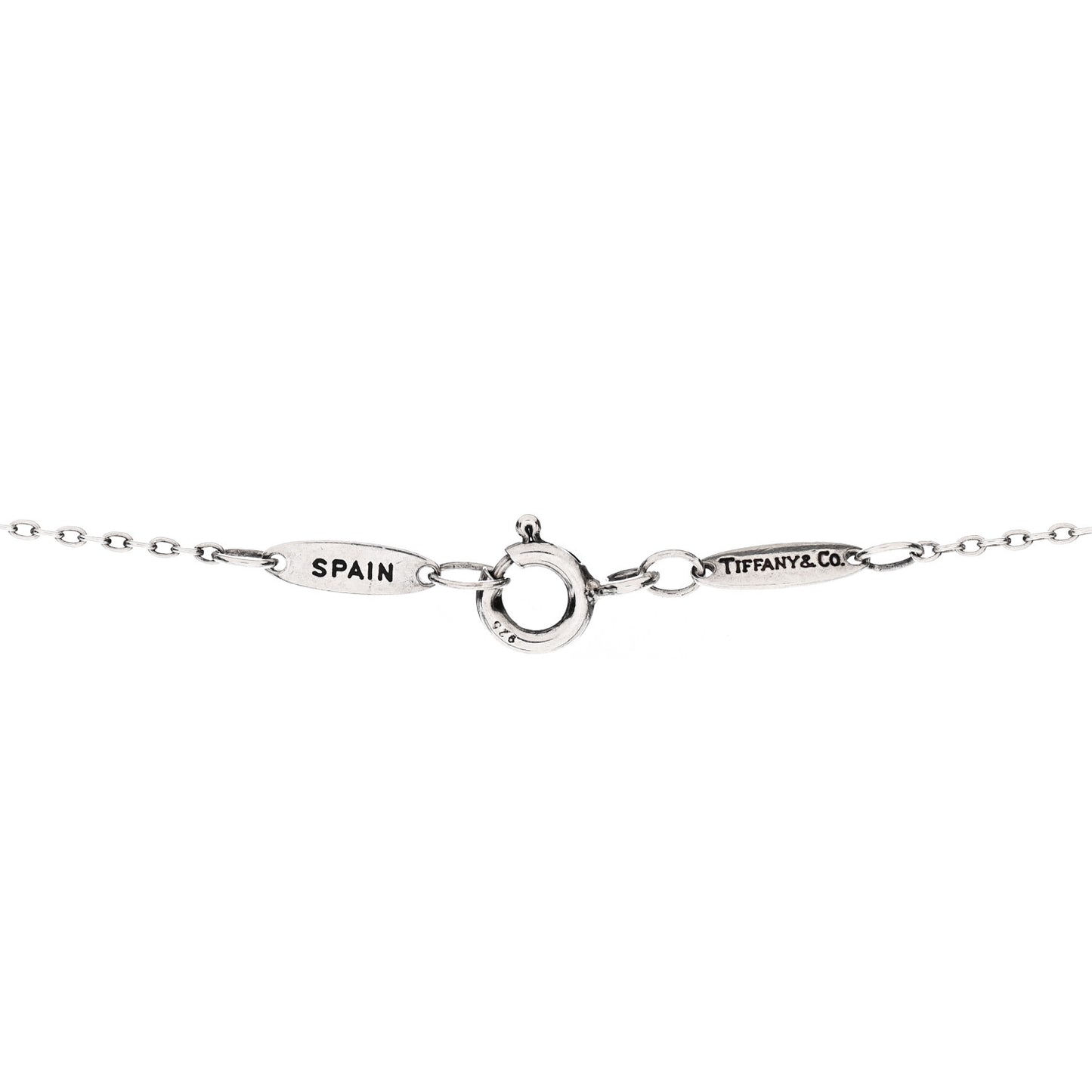 Sterling Silver 16mm Elsa Peretti Open Heart Pendant Necklace
