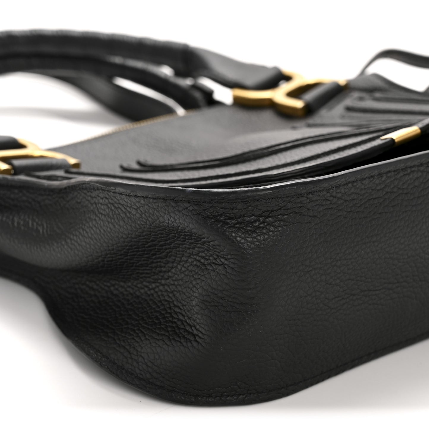 Calfskin Small Marcie Satchel Black