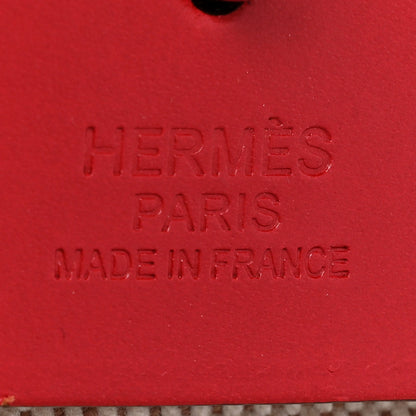 Hermes Toile H Berline Vache Hunter Herbag Zip PM 31 Rouge Piment Ecru 8 of 11