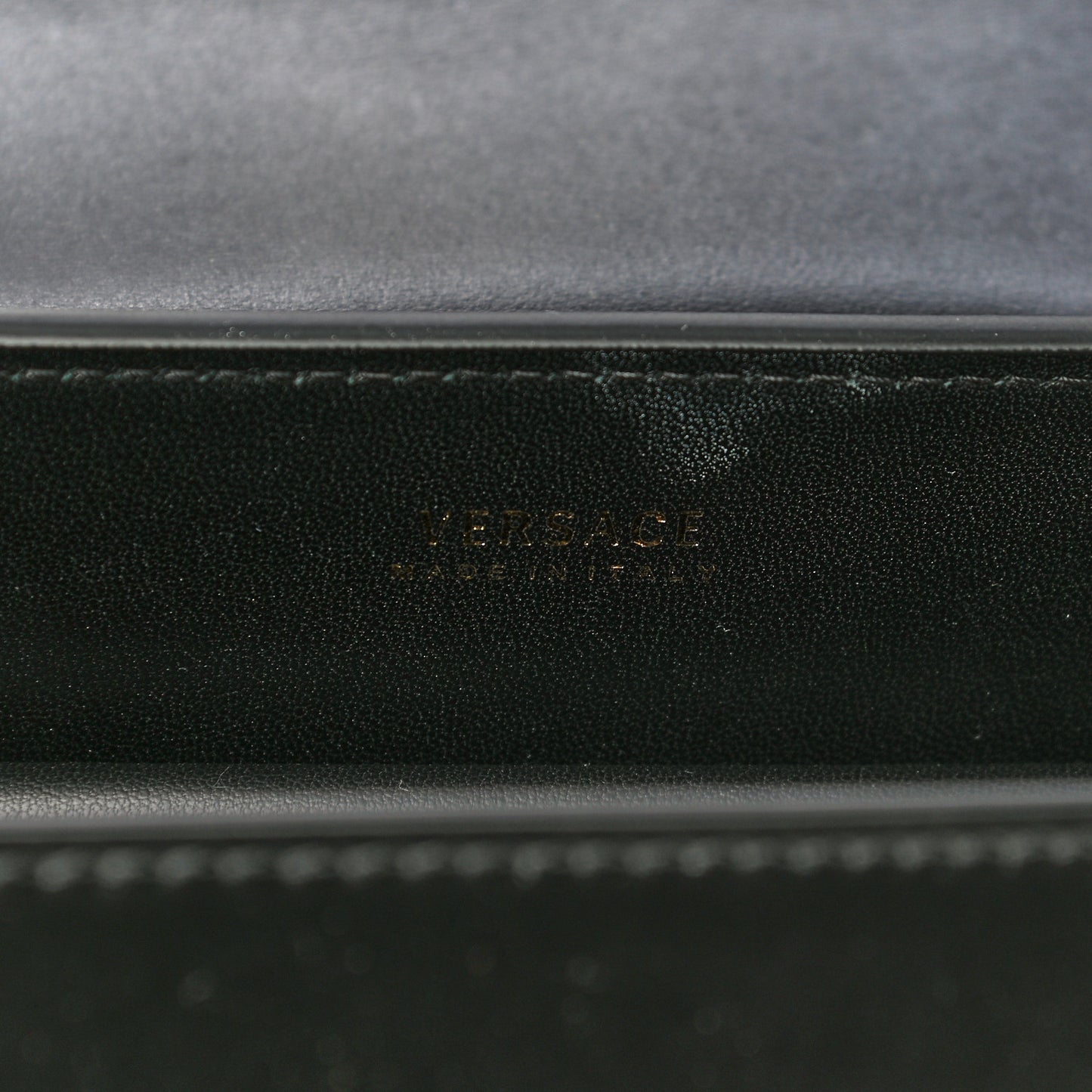 Vitello Barocco Virtus Small Top Handle Shoulder Bag Black