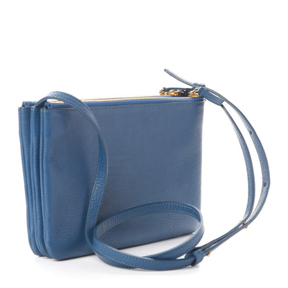 Celine Lambskin Small Trio Crossbody Bag Denim 3 of 10