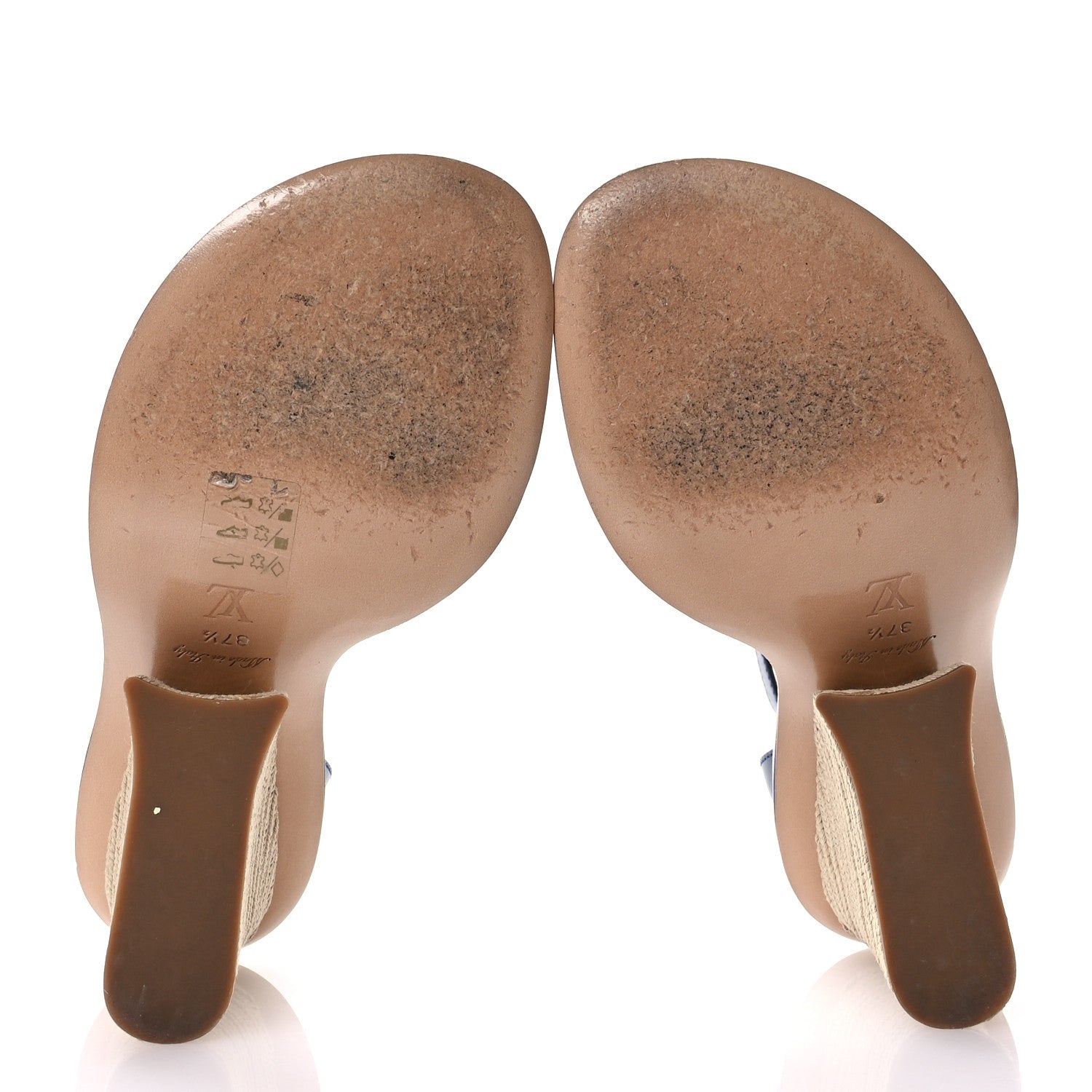 Louis Vuitton Monogram Denim Maia Wedge Sandal 37.5 6 of 8