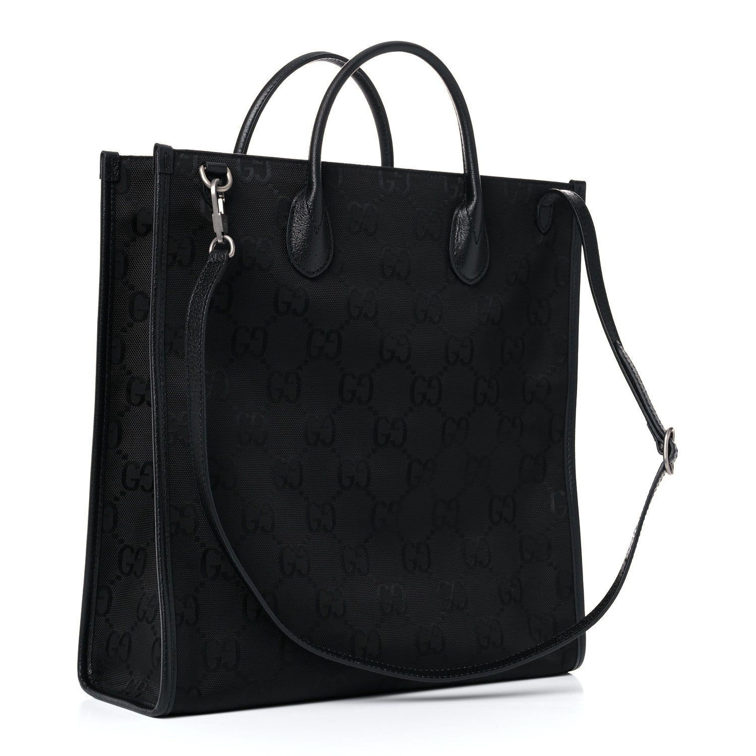 Gucci Econyl Nylon Monogram Off The Grid Long Tote Bag Black 3 of 13