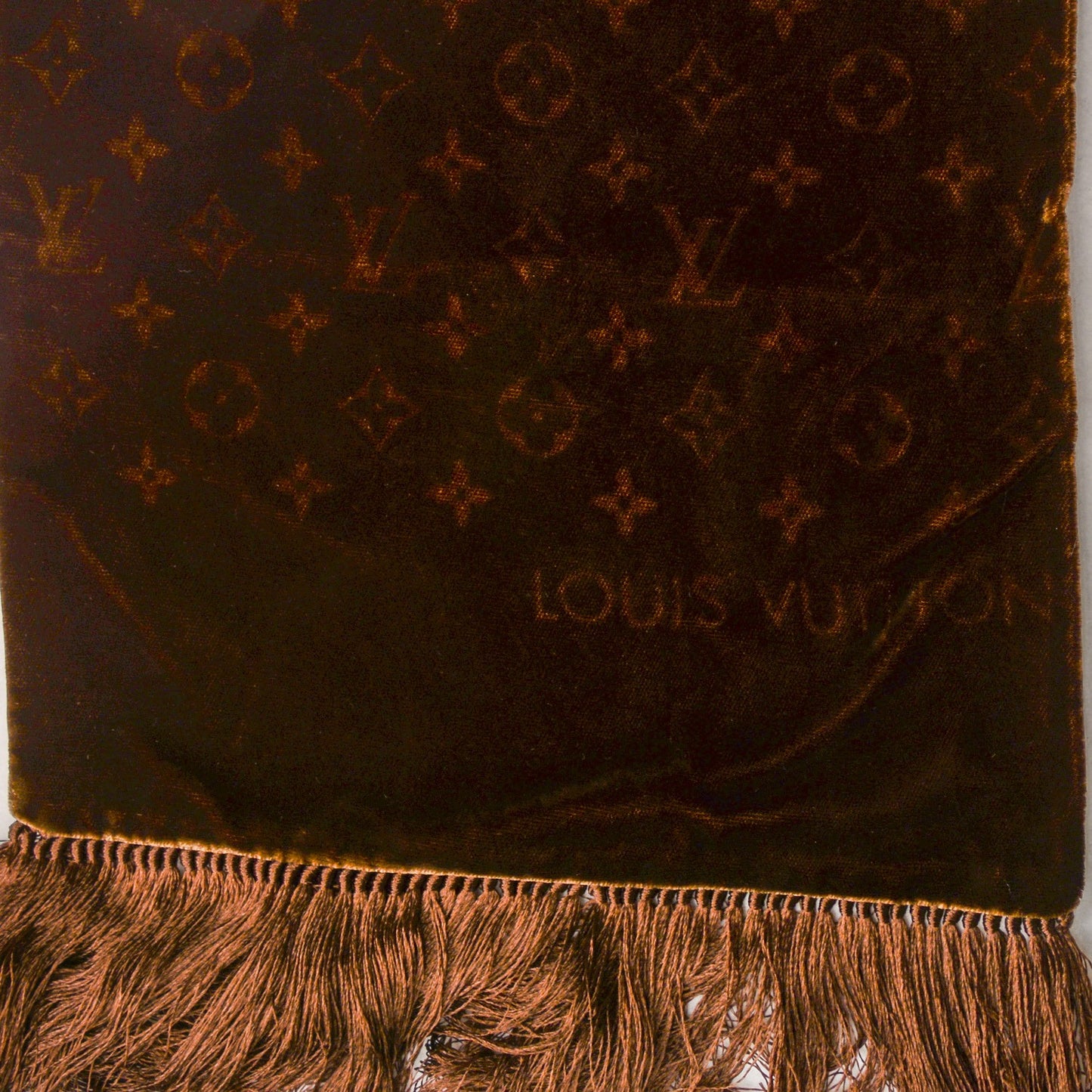 Monogram Velours Long Scarf Marron