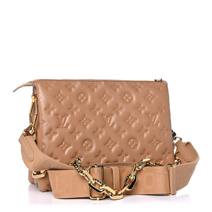 Louis Vuitton Lambskin Embossed Monogram Coussin PM Camel 3 of 12
