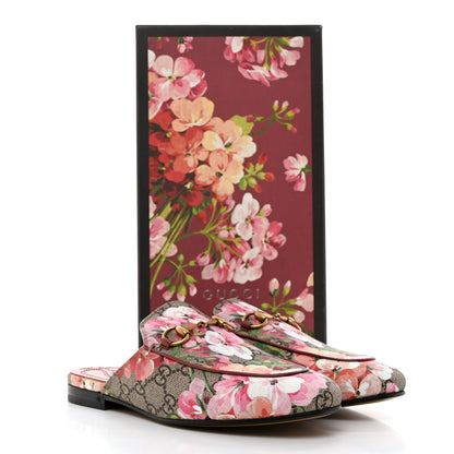 Gucci GG Supreme Monogram Blooms Womens Princetown Slippers 37 Beige Multicolor Dry Rose 9 of 9