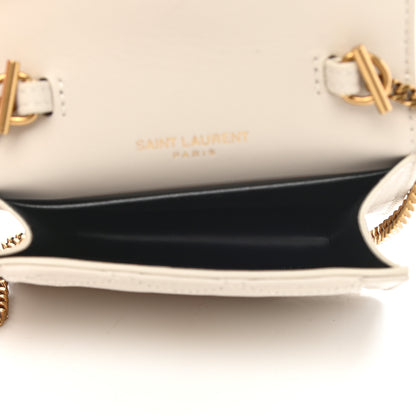 Saint Laurent Lambskin Quilted Monogram Micro Gaby Crossbody Bag Blanc Vintage 4 of 9