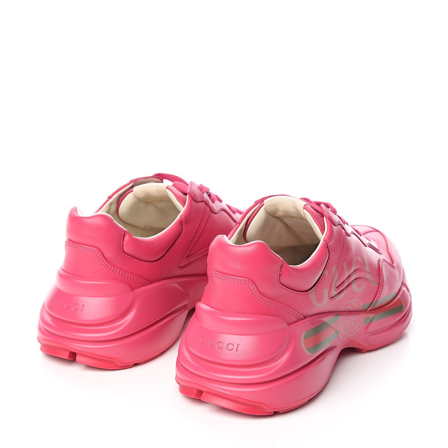 Gucci Calfskin Logo Mens Rhyton Sneakers 7.5 Box Pink 4 of 11