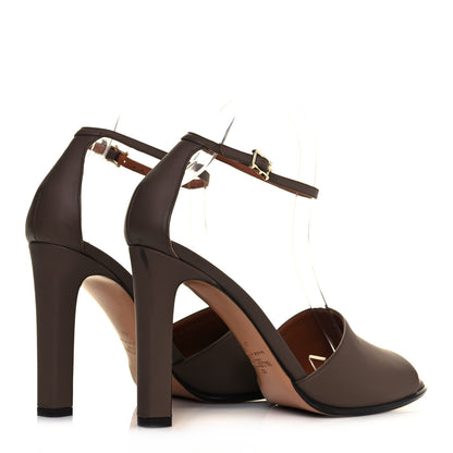 Valentino Garavani Calfskin Ankle Strap Sandals 41 Brown 4 of 11