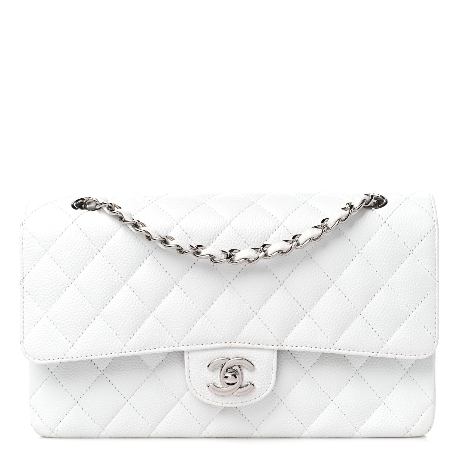 Chanel Caviar Quilted Medium Double Flap White 1 of 11