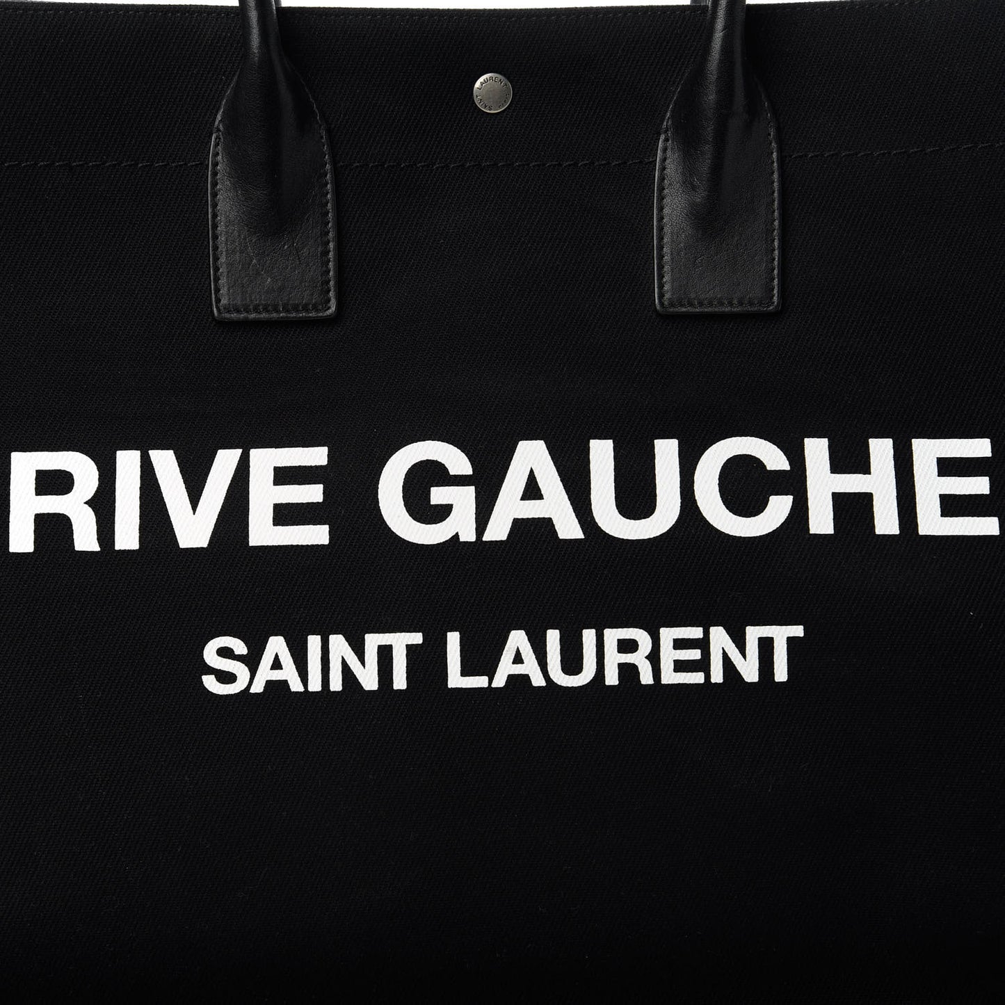 Linen Calfskin Rive Gauche Tote Black