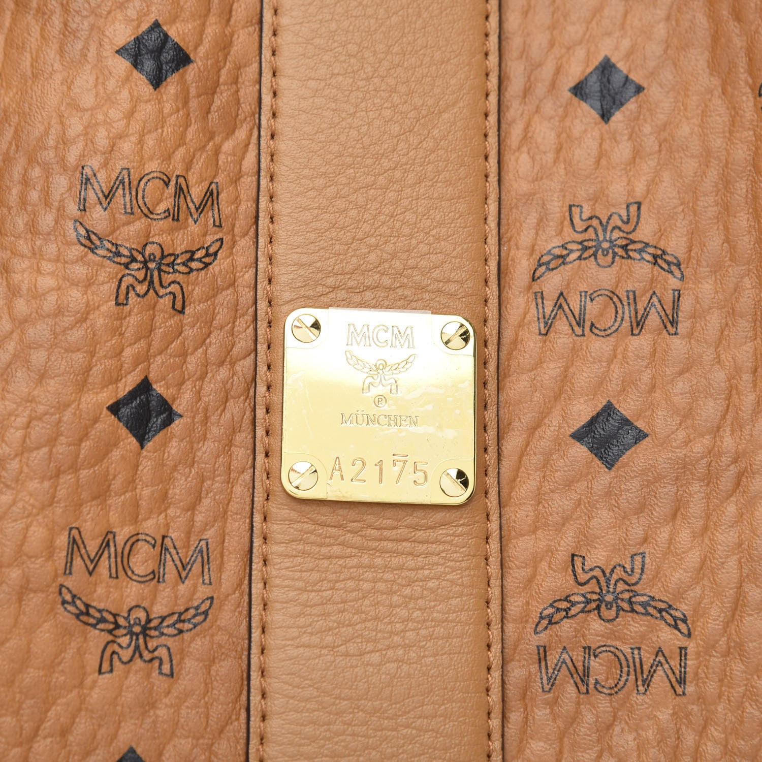 MCM Visetos Large Liz Reversible Shopper Tote Cognac 8 of 15