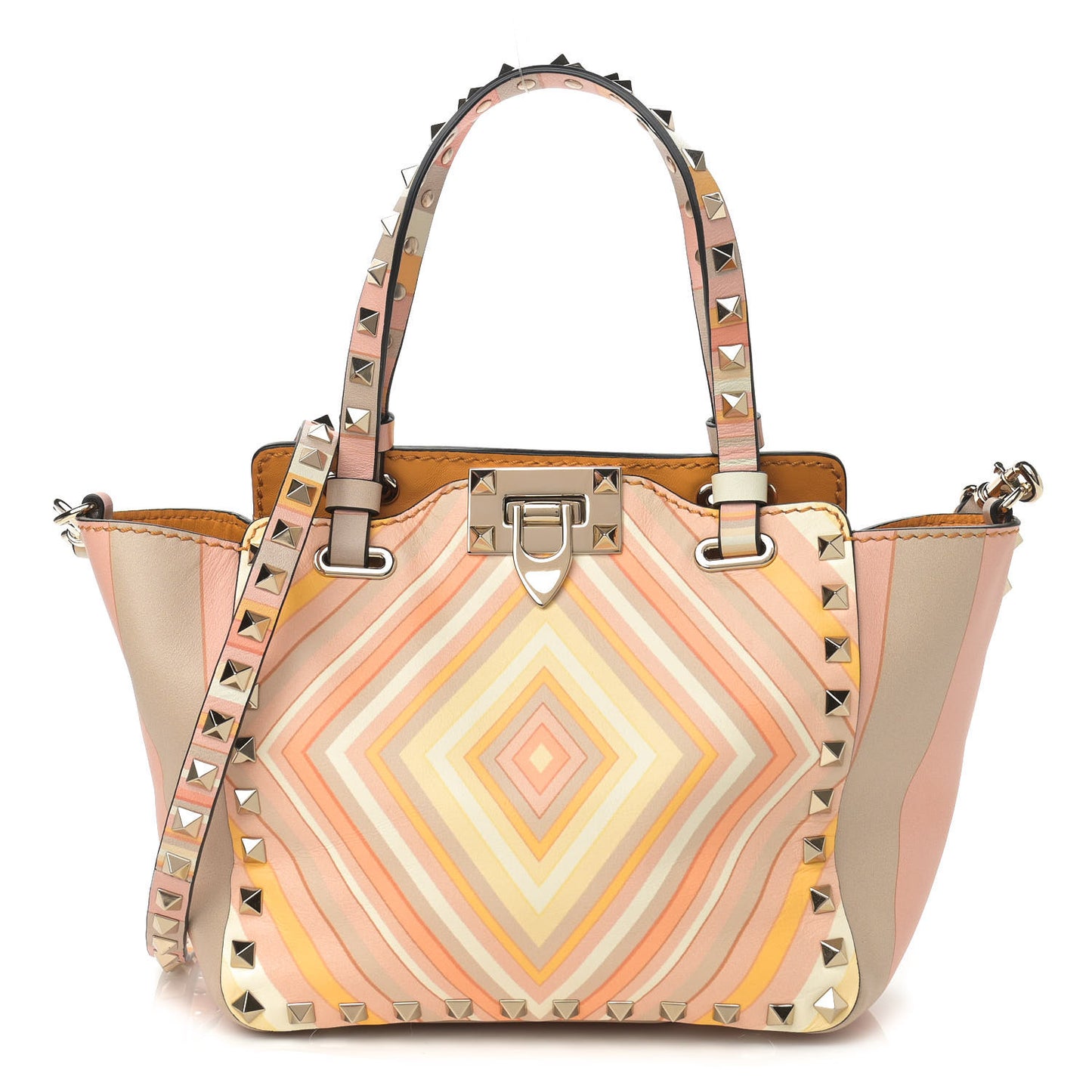 Vitello Native Couture 1975 Mini Rockstud Tote Mandarin Sorbet