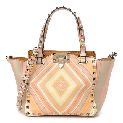 Valentino Garavani Vitello Native Couture 1975 Mini Rockstud Tote Mandarin Sorbet 1 of 9