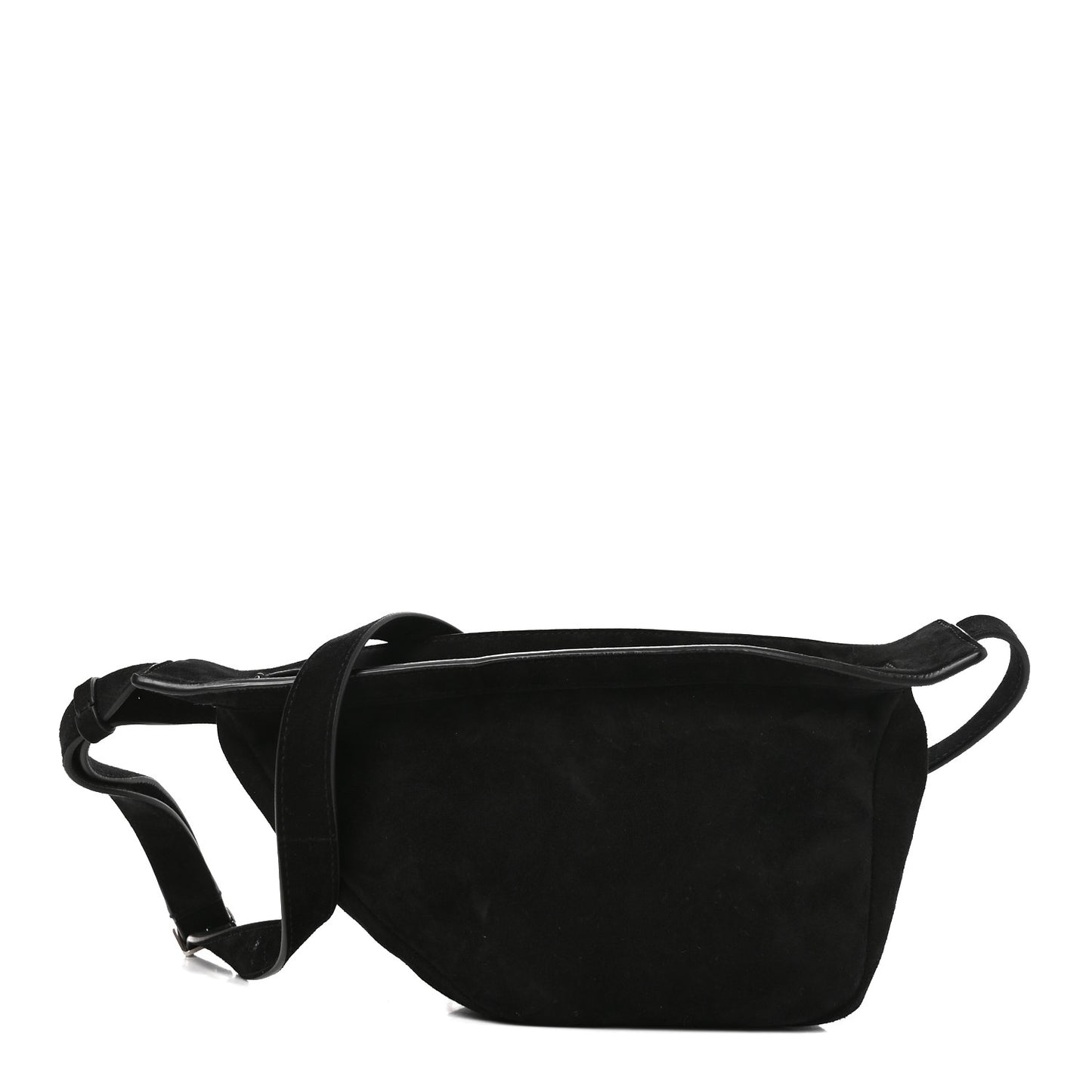 Suede Small Slouchy Banana Bag Black