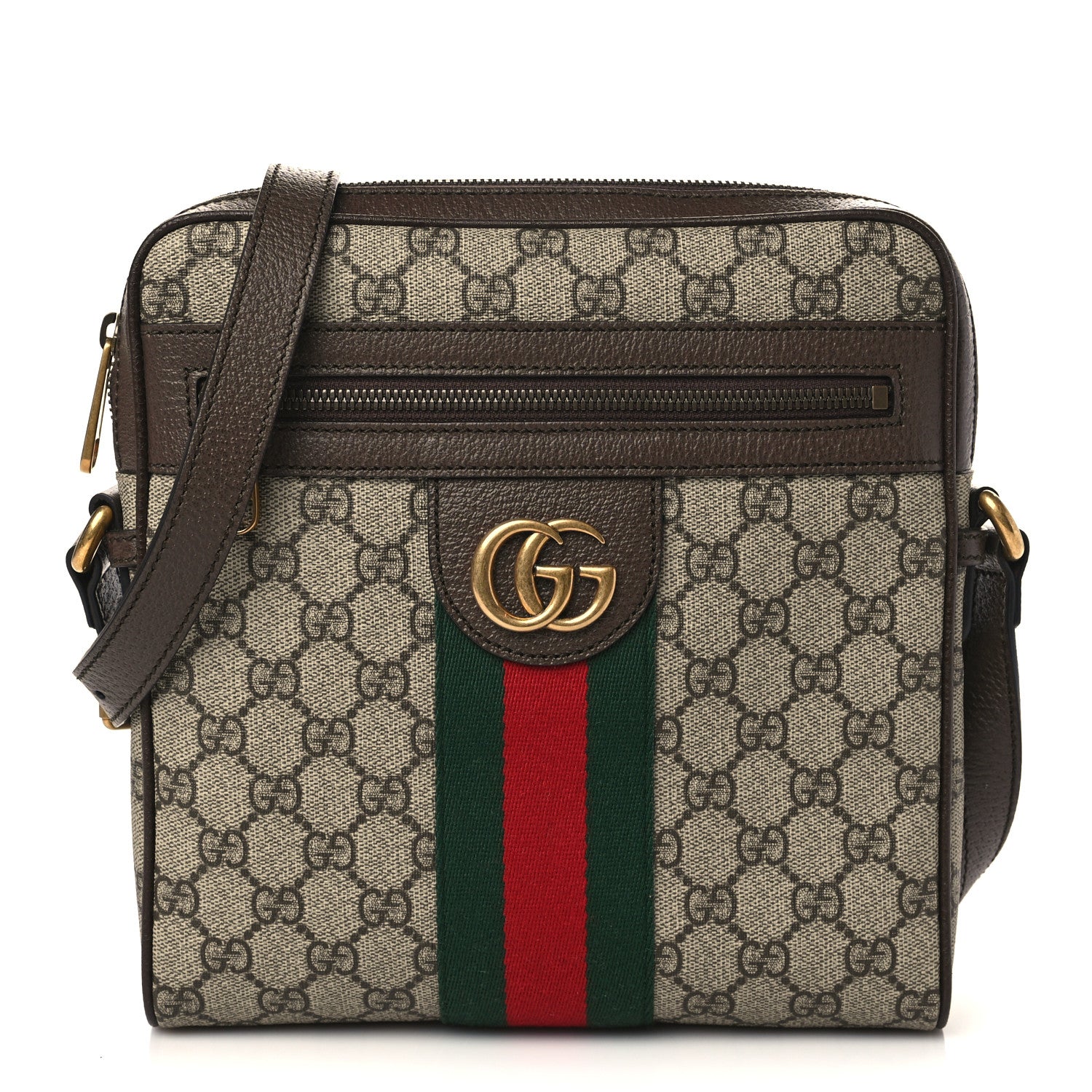 Gucci GG Supreme Monogram Web Small Ophidia Messenger Bag Brown 1 of 8