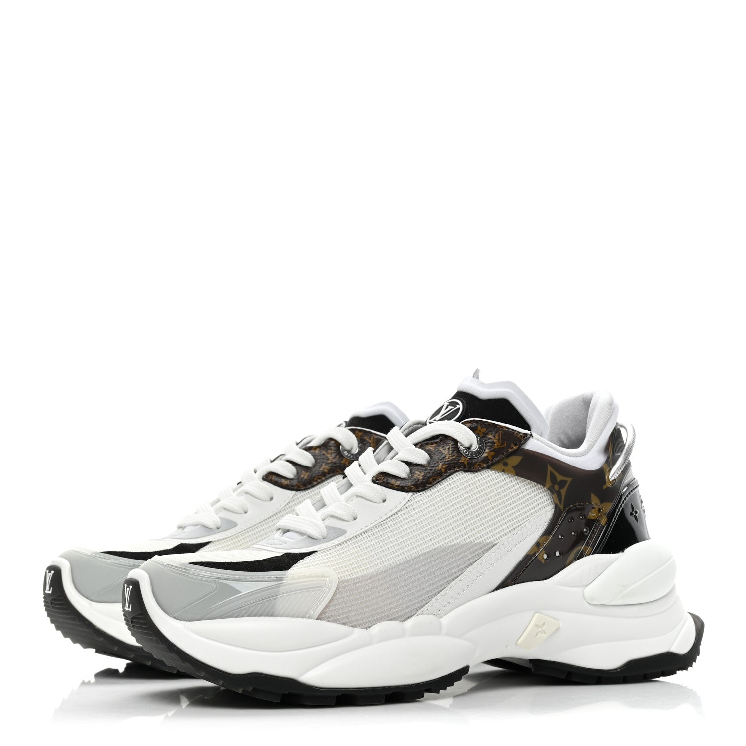 Louis Vuitton Monogram Calfskin Run 55 Sneakers 38.5 White 3 of 11