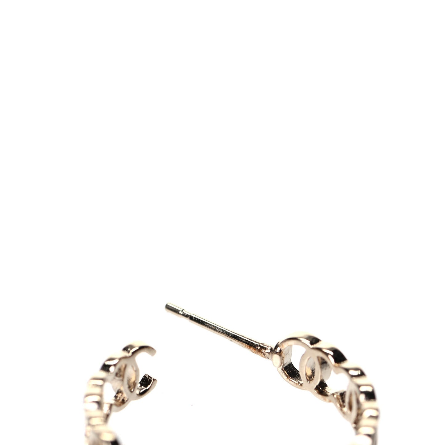 Metal CC Hoop Earrings Gold