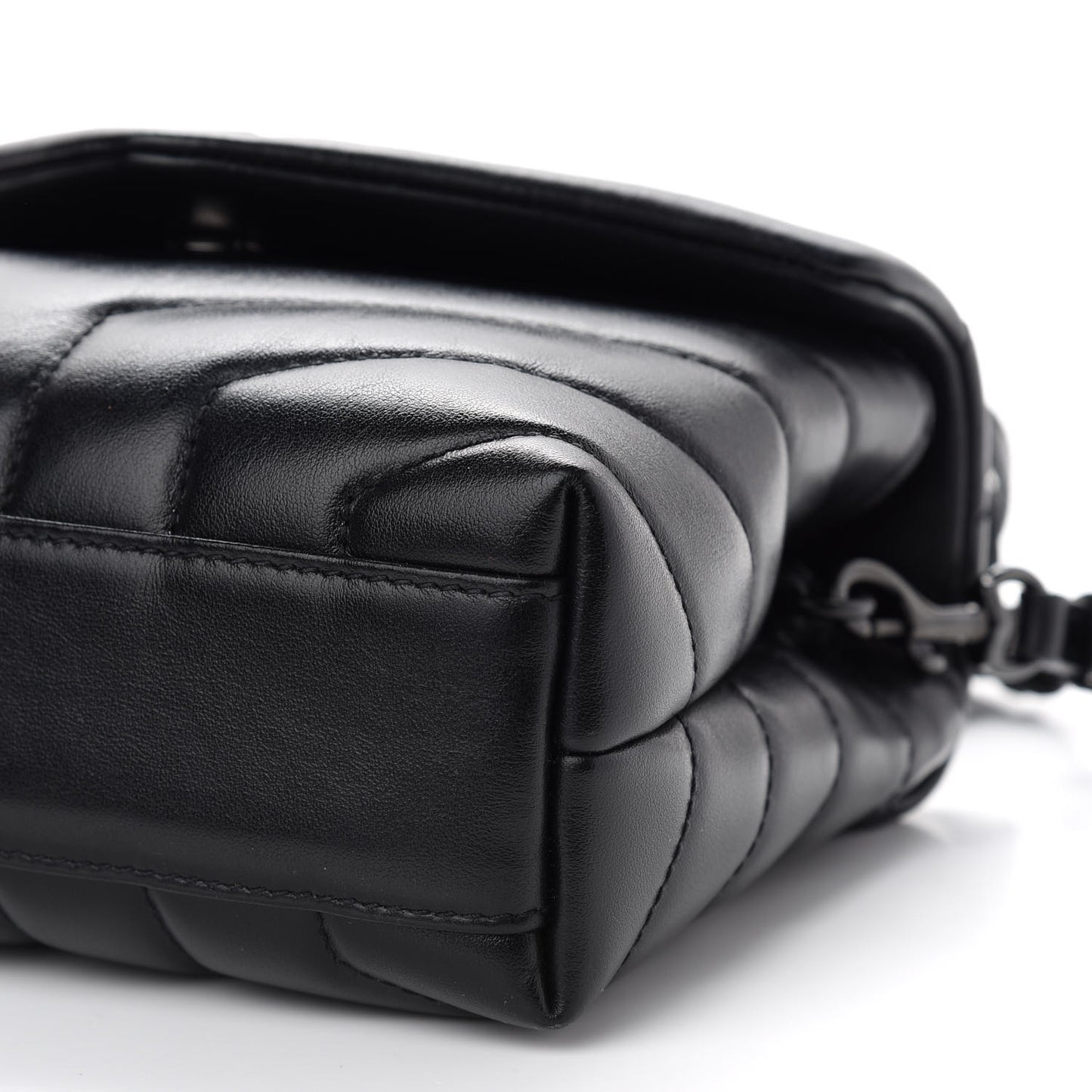 Calfskin Y Quilted Monogram Toy Loulou Crossbody Bag Black