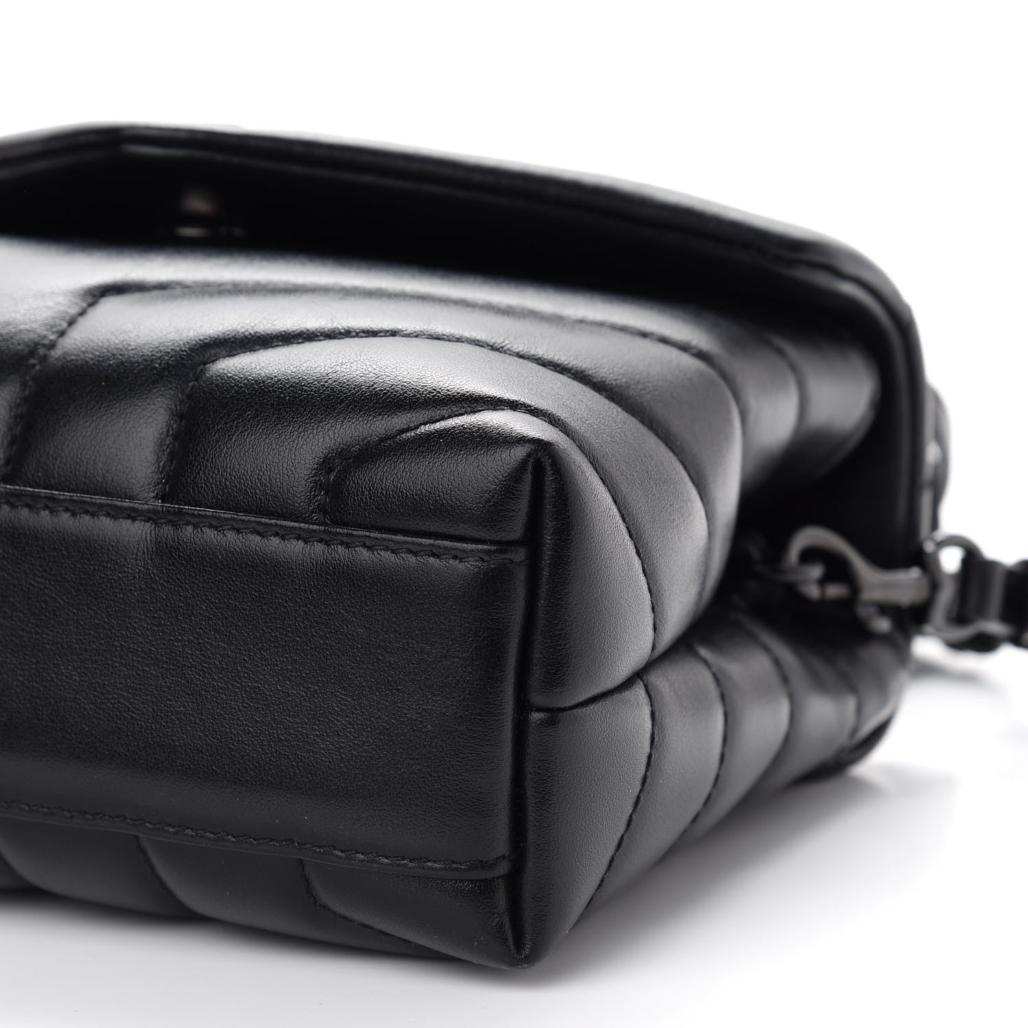 Saint Laurent Calfskin Y Quilted Monogram Toy Loulou Crossbody Bag Black 9 of 10