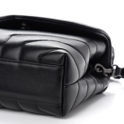 Saint Laurent Calfskin Y Quilted Monogram Toy Loulou Crossbody Bag Black 9 of 10