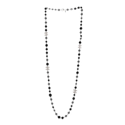 Chanel Ruthenium Pearl Beaded CC Long Necklace Black 3 of 6
