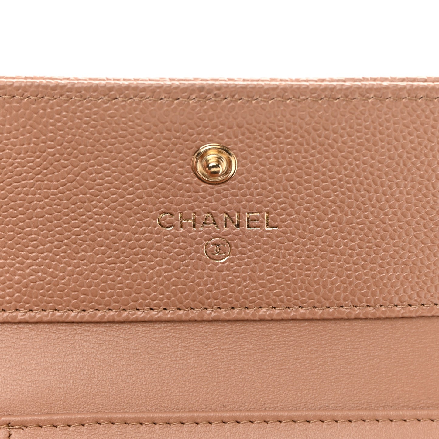 Caviar Chevron Quilted Boy Compact Wallet Light Brown