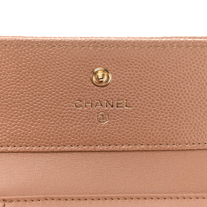 Chanel Caviar Chevron Quilted Boy Compact Wallet Light Brown 6 of 9
